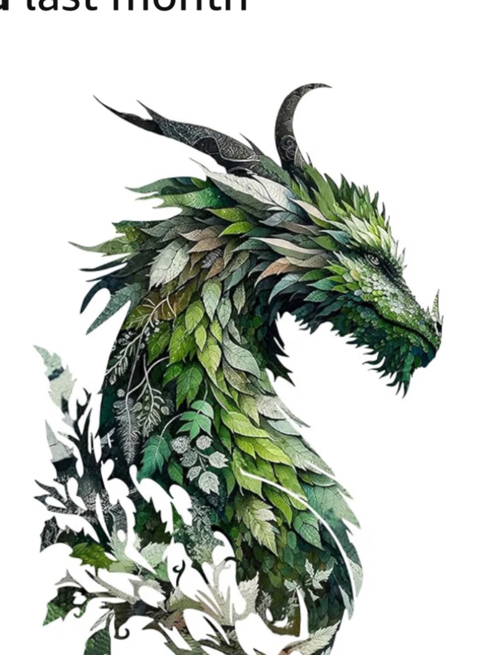 Benziso Medieval Fantasy Green Leaf Dragon Metal Wall Art Sculpture